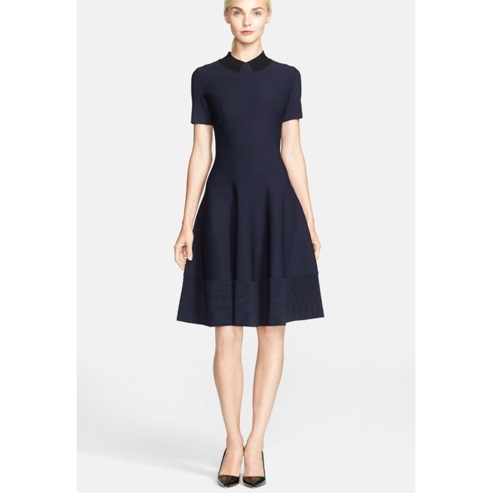 Kate Spade Trompe L'oeil Dress Short Sleeve Fit Flare Women Casual Party XS